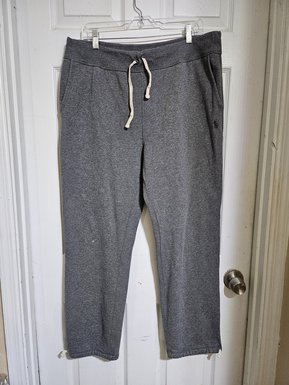 POLO RALPH LAUREN GRAY FLEECE SWEATPANTS DRAWSTRING PONY LOGO MEN'S XL